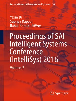 cover image of Proceedings of SAI Intelligent Systems Conference (IntelliSys) 2016